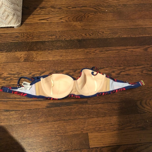 J.Crew blue underwire bikini with rose pattern - Picture 6 of 8